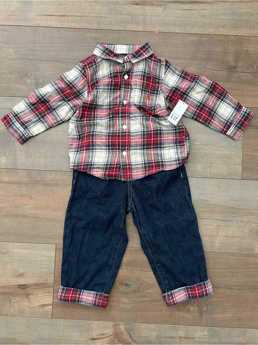 NWT Baby GAP Plaid Matching Set